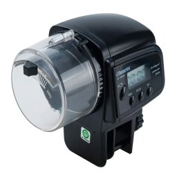 Hranitor automat pentru pesti de acvariu, afisaj LCD, plastic, 10.6x10.3x5.9 cm, Gonga® Negru