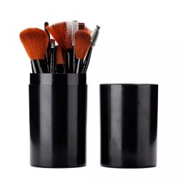 Set 13 pensule pentru machiaj, cu suport,Gonga® Negru