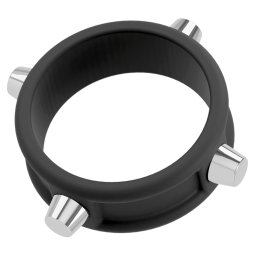 Rebel Cock Ring with Studs Black