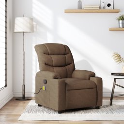 Fotoliu de masaj rabatabil, maro, material textil GartenMobel Dekor