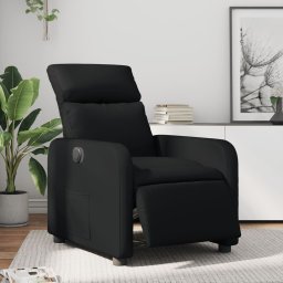 Fotoliu rabatabil electric, negru, piele ecologica GartenMobel Dekor