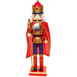 Regele Spărgător de nuci cu sceptru și mantie roșie