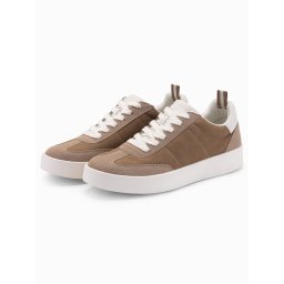 Ombre Old-school men's sneakers on thick sole - light brown