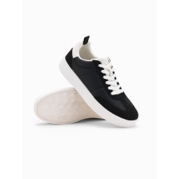 Ombre Men's old-school sneakers on thick sole - black