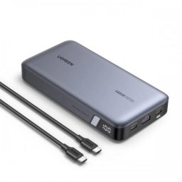 Baterie externa 90597A 25000mAh 145W 1x USB-A 2x USB-C Gri