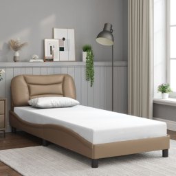 Cadru de pat cu tablie, cappuccino, 90x200 cm, piele ecologica GartenMobel Dekor