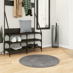 Covor HUARTE, fir scurt, moale si lavabil, antracit, Ø 80 cm GartenMobel Dekor