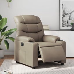 Fotoliu rabatabil electric, cappuccino, piele ecologica GartenMobel Dekor