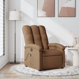 Fotoliu de masaj rabatabil, maro, material textil GartenMobel Dekor