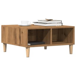 Masa de cafea, stejar artizanal, 60x60x30 cm, lemn prelucrat GartenMobel Dekor