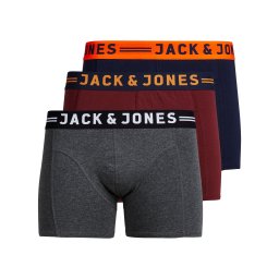 JACK & JONES Boxeri 'Lichfield' bleumarin / portocaliu / roșu vin