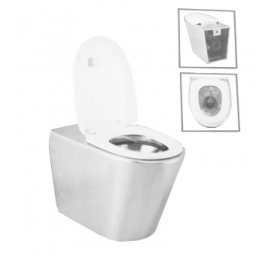 Vas WC din inox pe pardoseala fara rezervor (580x370x400 mm) BIOLUX BL-T202