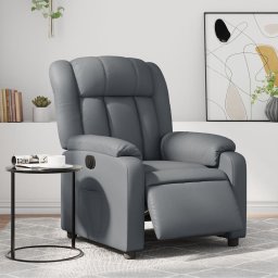 Fotoliu rabatabil electric, gri, piele ecologica GartenMobel Dekor