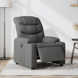 Fotoliu rabatabil electric, gri închis, material textil GartenMobel Dekor
