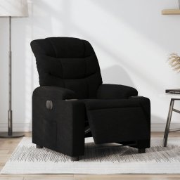 Fotoliu rabatabil electric, negru, material textil GartenMobel Dekor