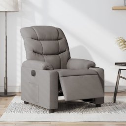Fotoliu rabatabil electric, gri taupe, material textil GartenMobel Dekor