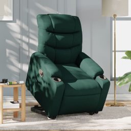 Fotoliu rabatabil ridicare pe verticala, verde închis, textil GartenMobel Dekor