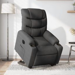 Fotoliu electric rabatabil cu ridicare, gri închis, textil GartenMobel Dekor