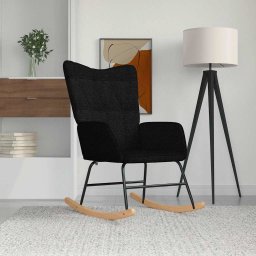 Scaun balansoar, negru, material textil GartenMobel Dekor