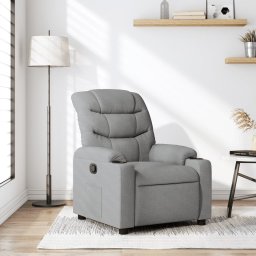 Fotoliu rabatabil, gri deschis, material textil GartenMobel Dekor
