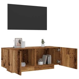Dulap TV cu lumini LED lemn vechi 100x35x40 cm lemn prelucrat GartenMobel Dekor