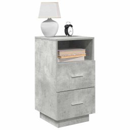 Noptiere 2 buc cu 2 sertare Gri beton 36x36x68 cm GartenMobel Dekor