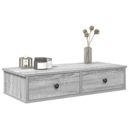 Raft de perete cu sertare Gri Sonoma 80x31x17 cm Lemn prelucrat GartenMobel Dekor
