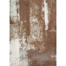 Covor Premium Model DYWAN RUST COPPER, Maro, Bej, Marime 160 x 230 cm, Tesatura Plata, Poliester, Bumbac, Antiderapant, Antialergic, Living, Dormitor, Sufragerie, Birou