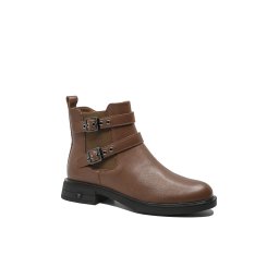 Ghete Karisma cu catarame și curelușe, maro, din piele naturală OTR150016-40 EU