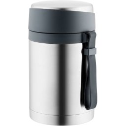 Recipient pentru alimente, 850 ml, pereti dubli, Otel, Polipropilena, Gri