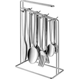 Set de tacamuri cu suport Alteo, 25 piese, Otel, Argintiu