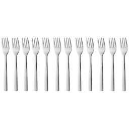 Set de furculite pentru cina Pure, 12 piese, Otel, Argintiu