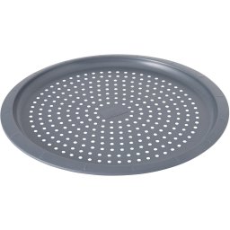 Tava perforata pentru pizza, 32cm, 1L, Otel carbon, Gri