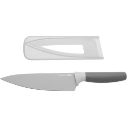 Cutitul bucatarului, 19cm, teaca de protectie, Otel, Gri