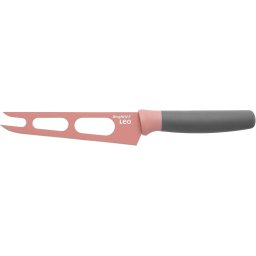 Cutit pentru branza, 13cm, teaca de protectie, Otel, Roz