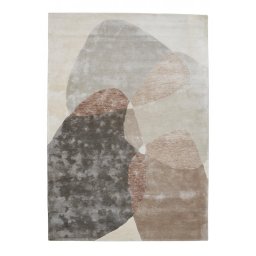 Covor Premium Handmade, India, Model DYWAN LAGOS BEIGE, Bej, Maro, Gri, Marime 200 x 300 cm, Viscoza, Lucrat Manual, Living, Dormitor, Sufragerie, Birou