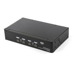 4 Port DisplayPort KVM Switch - 4K 60Hz - Single Display - Dual Port UHD DP 1.2 USB KVM Switch with Integrated USB 2.0 Hub & Audio - Dell, HP, Apple, Lenovo - TAA Compliant