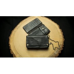 Portofel tutun piele naturala Kavatza Wallet Clasic negru