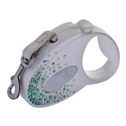 FLEXI Glam Splash Leaf S Lesa caini banda 3m alb decorat cu Swarovski