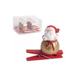 Mos craciun+clips pentru decoratiuni florale set 6 buc