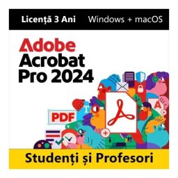 Adobe Acrobat Pro 2024 studenți și profesori Desktop Windows + macOS Licență 3 Ani