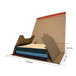 Cutii de carton pentru ambalat carti cu banda dublu adeziva, A5+, 249x165x60