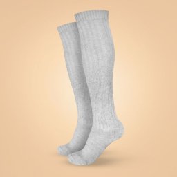 BeastPink Șosete lungi până la genunchi Wool Grey S
