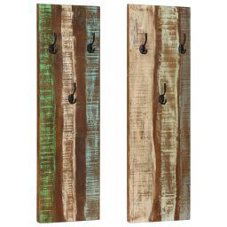 Cuier de haine de perete 2 buc. 36x3x110 cm lemn masiv reciclat GartenMobel Dekor