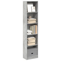 Biblioteca, gri beton, 40x24x176 cm, lemn compozit GartenMobel Dekor
