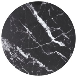 Blat masa negru Ø70x0,8 cm, sticla securizata cu design marmura GartenMobel Dekor