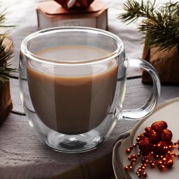 Set 2 Cani Cappuccino din sticla dubla 180 ml Kitchen