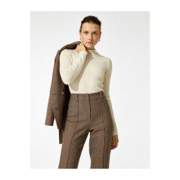 Koton Ribed High Neck Tricotaje Pulover
