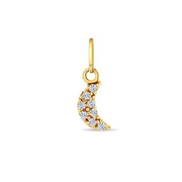 Pandant din Aur 14K pentru Copii, model Semiluna cu Pietre CZ