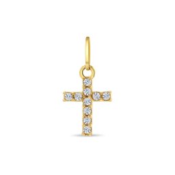 Pandant din Aur 14K pentru Copii, model Cruce cu Pietre CZ